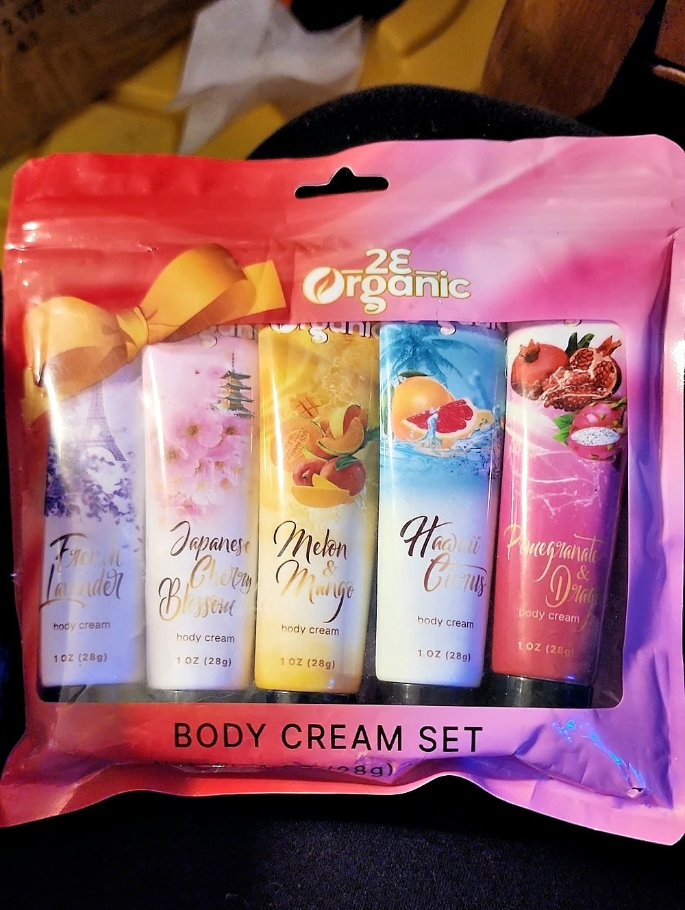 2E Organic Body Cream Set 5-Piece Pink